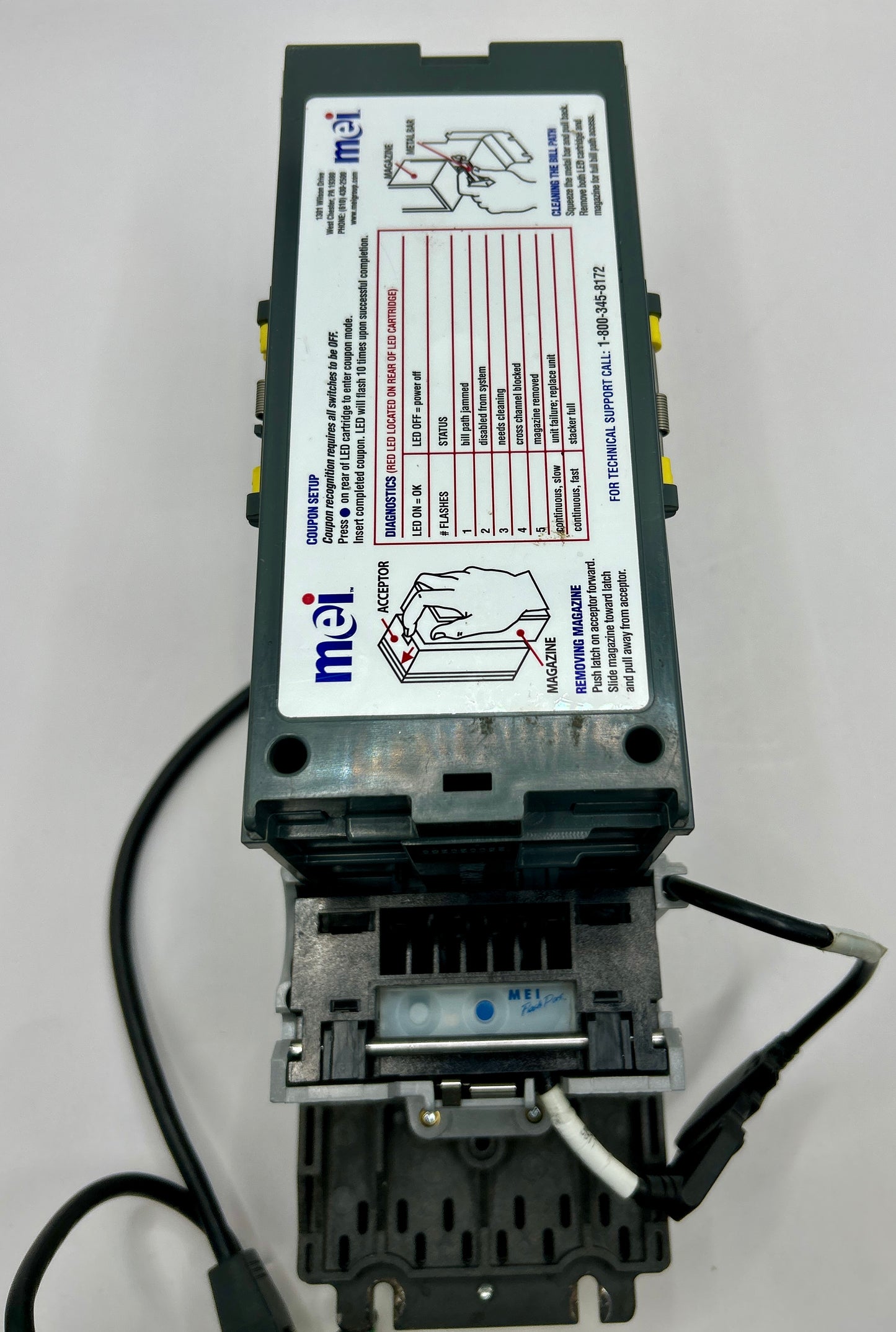 Mars Mei Vn 2702 24v MDB Bill Acceptor - Accepts 1-20$ & 90 Day Warranty
