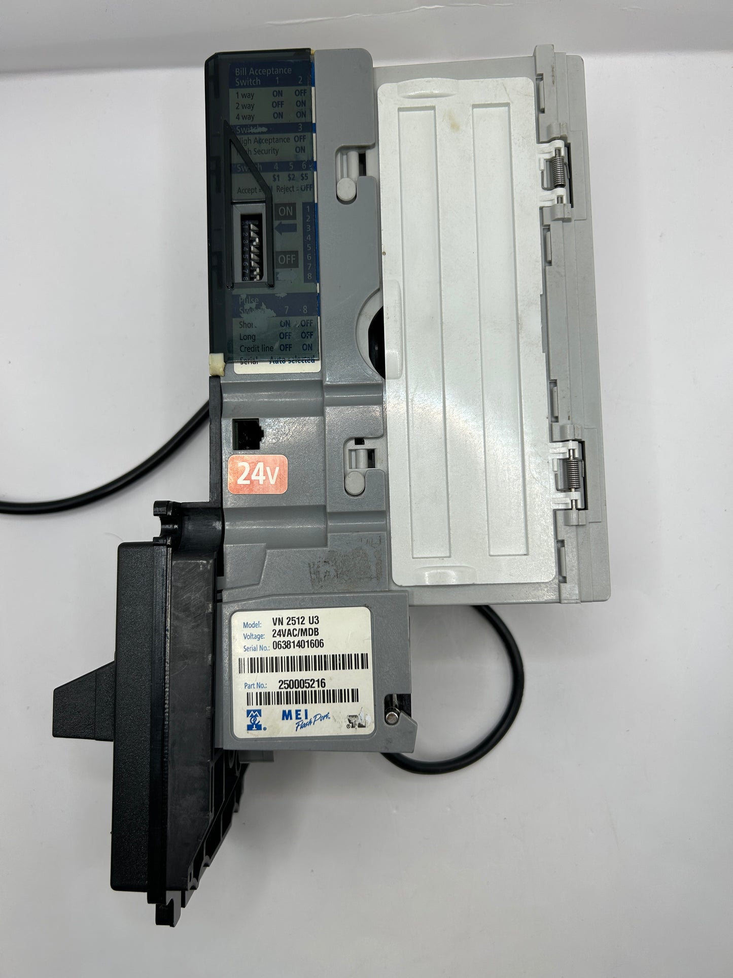 Mars Mei Vn 2502 24v MDB Bill Acceptor - Accepts $1 and $5 Bills 90 Day Warranty