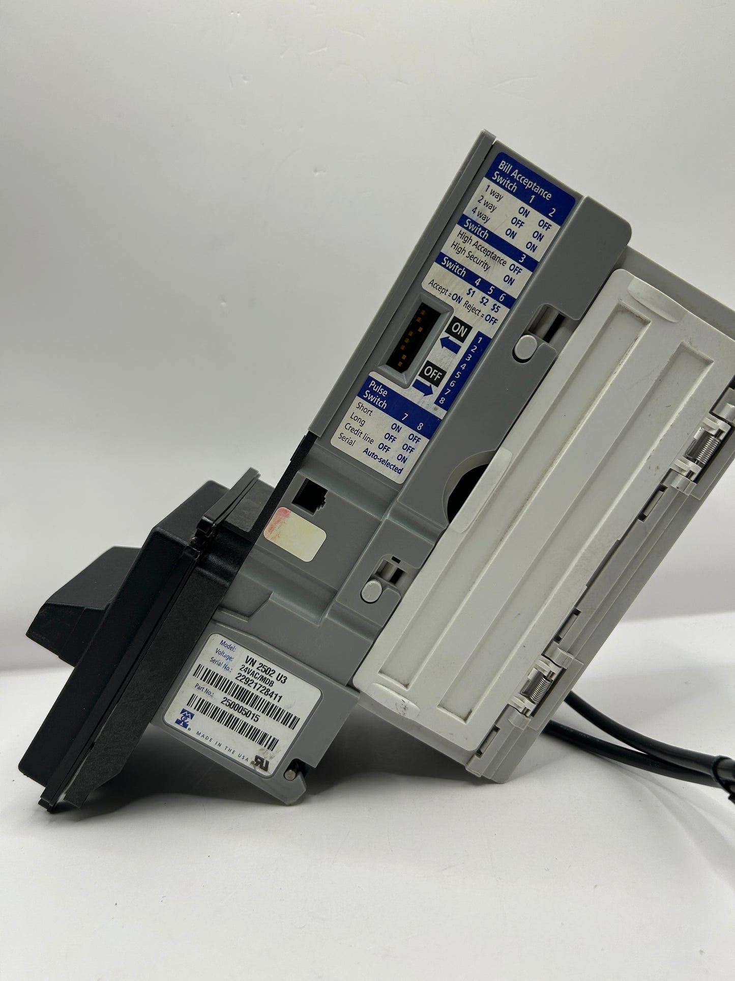 Mars Mei Vn 2502 24v MDB Bill Acceptor - Accepts $1 Bills Only 90 Day Warranty