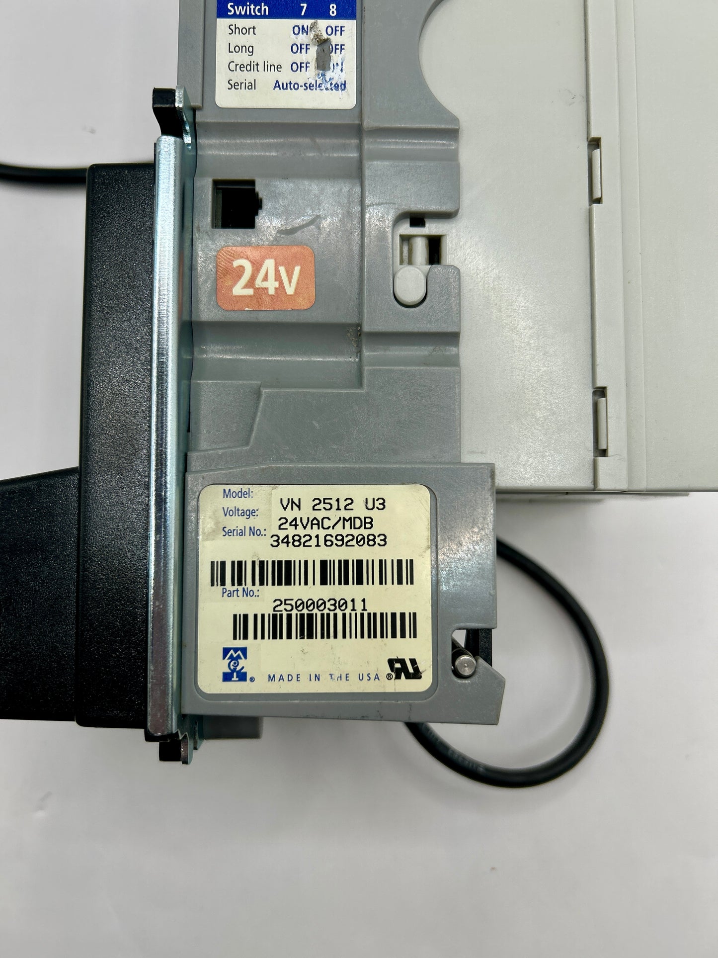 Mars Mei Vn 2512 24v MDB Bill Acceptor - Accepts $1 Bills 90 Day Warranty