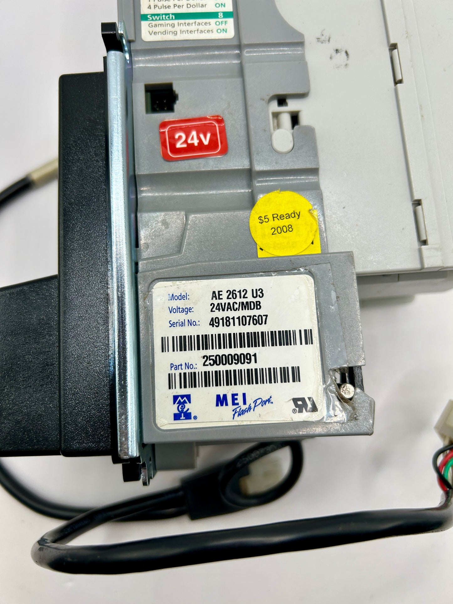 Mars Mei AE 2612 24v MDB Bill Acceptor - Accepts $1-20 Bills Only 90 Day Warranty